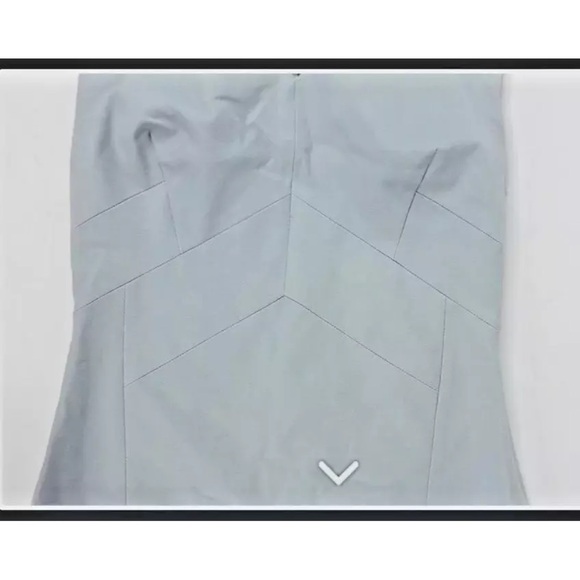 BANANA REPUBLIC Midi Ponte Sheath Dress V Neck Heather Light Blue Size 0 - NWT - Picture 3 of 12